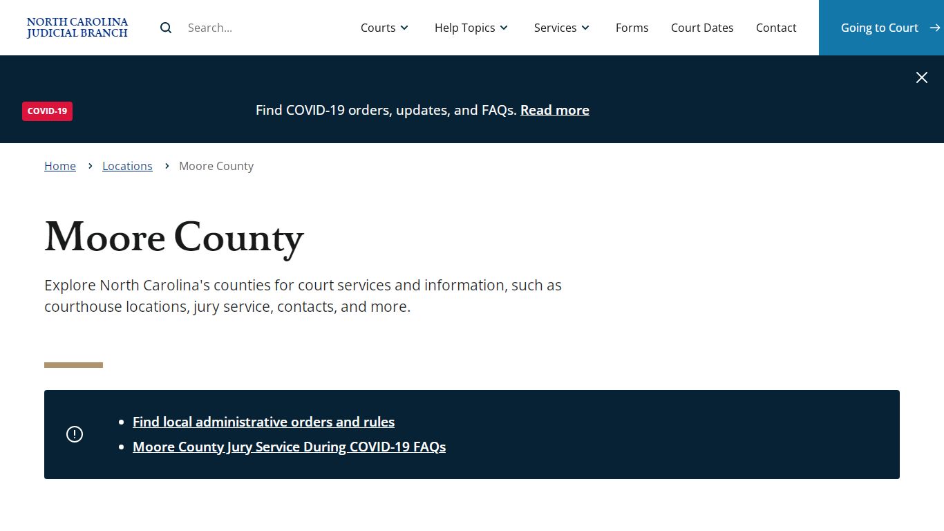 Moore County | North Carolina Judicial Branch - NCcourts