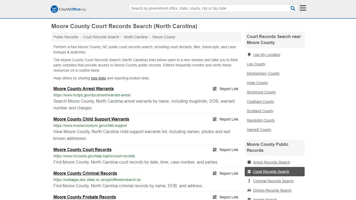 Moore County Court Records Search (North Carolina) - County Office