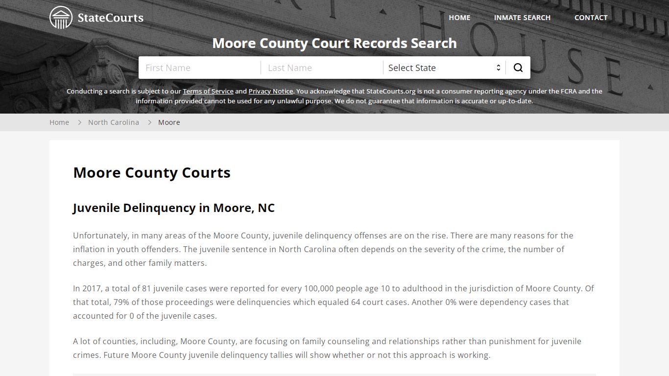 Moore County, NC Courts - Records & Cases - StateCourts